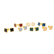Cargar imagen en el visor de la galería, Aretes Diseño de Trébol Tono Dorado (Distintos Colores)
