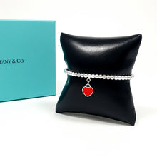 Cargar imagen en el visor de la galería, Pulsera de cuentas T&amp;Co con placa de corazón (Nuevo Modelo)
