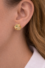 Cargar imagen en el visor de la galería, Aretes Diseño de Felino con Circonias - Dos colores disponibles
