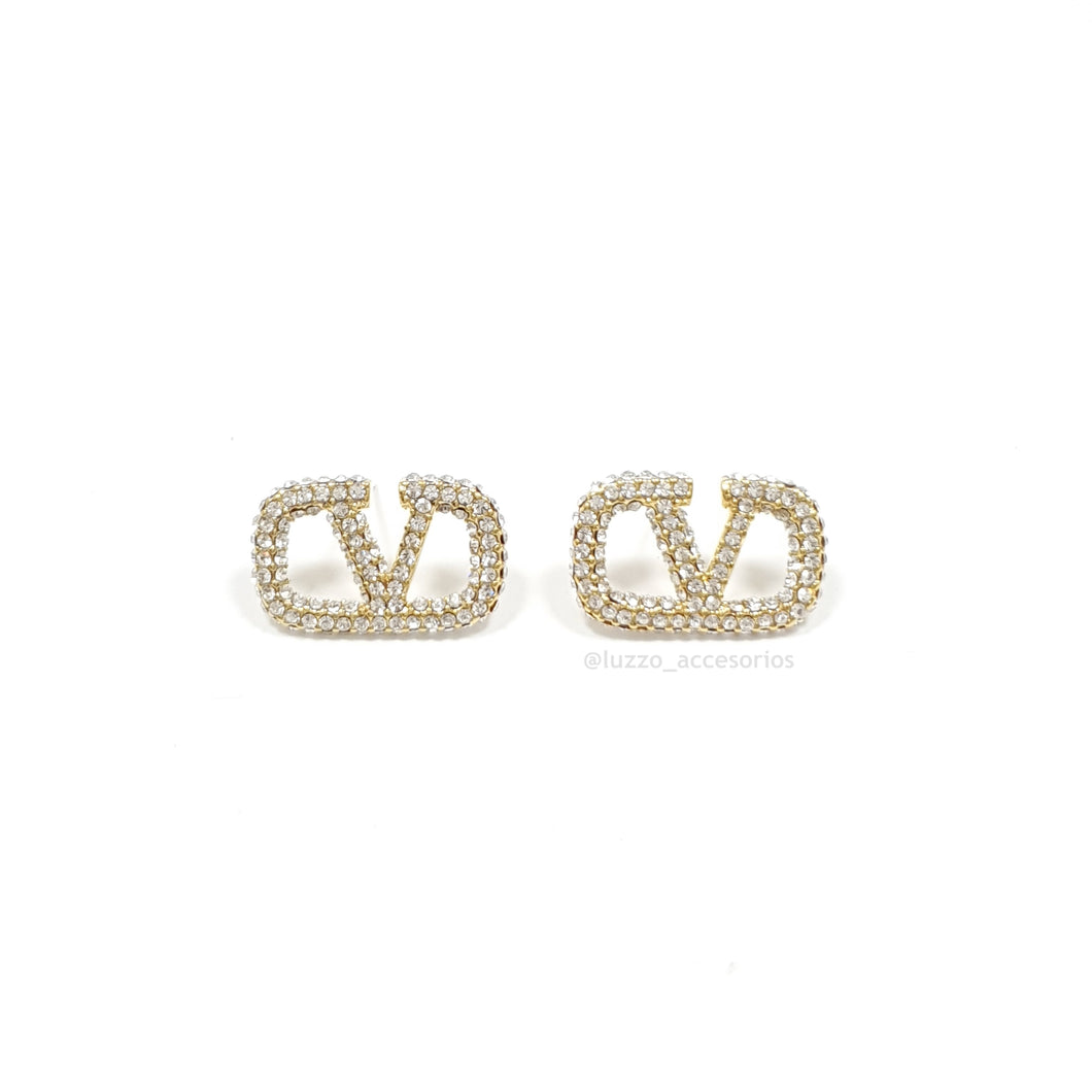 Aretes Valentino Vlogo con circonias (Mod. VAL02)